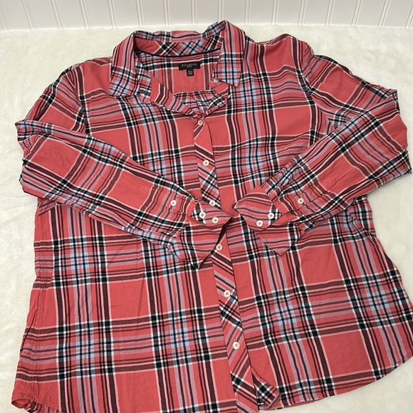 Talbots plaid button down XLP - Picture 1 of 5